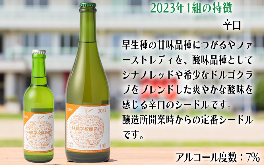 お酒 林檎学校醸造所 シードル 2023年 辛口 中口 750ml × 3本 セット 北信五岳シードルリー 信州 りんご リンゴ 林檎 酒 発泡酒 醸造 アルコール 長野 31000円 長野県 飯綱町 [1466]