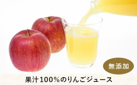 [1106]無添加 りんごジュース　1000mL×6本　果汁100％　※沖縄および離島への配送不可　※2月中旬発送　長野県飯綱町
