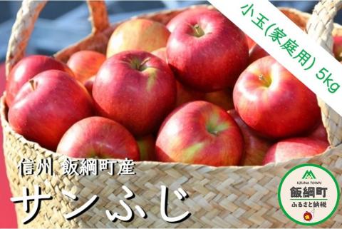 りんご 小ささに訳あり サンふじ（小玉）家庭用5kg 【令和7年度収穫分】 ※沖縄および離島への配送不可 ※2025年12月中旬頃から順次発送予定 大友農場 エコファーマー認定 長野県飯綱町 [1387]