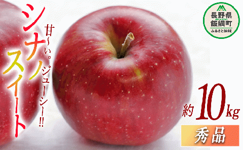 りんご シナノスイート 秀 10kg 光センサー選別品 ながの農業協同組合 2025年10月上旬頃から2025年11月上旬頃まで順次発送 令和7年度収穫分 長野県 飯綱町 [0341]