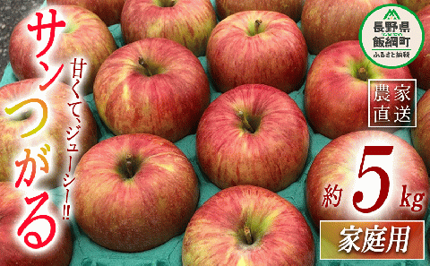 りんご サンつがる 家庭用 5kg 丸西農園 沖縄県への配送不可 2025年9月上旬頃から2025年9月中旬頃まで順次発送予定 令和7年度収穫分 特別栽培農産物 ( 除草剤 化学肥料 不使用 ) 信州 果物 フルーツ リンゴ 林檎 長野 12000円 予約 農家直送 長野県 飯綱町 [0723]