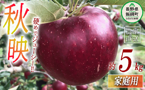 りんご 秋映 家庭用 5kg 丸西農園 沖縄県への配送不可 2025年10月上旬頃から2025年10月中旬頃まで順次発送予定 令和7年度収穫分 特別栽培農産物 ( 除草剤 化学肥料 不使用 ) 信州 果物 フルーツ リンゴ 林檎 長野 13000円 予約 農家直送 長野県 飯綱町 [0724]