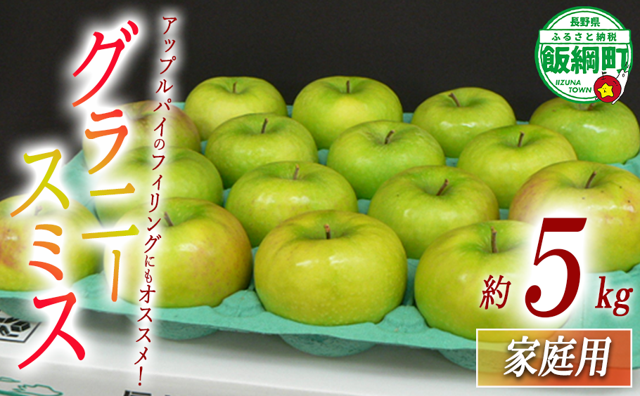 【 すっぱいりんご 】 りんご グラニースミス 家庭用 5kg 2025年11月中旬頃から2026年2月下旬頃まで順次発送予定 ふるさと振興公社 林檎 リンゴ 長野県 飯綱町 [0746]