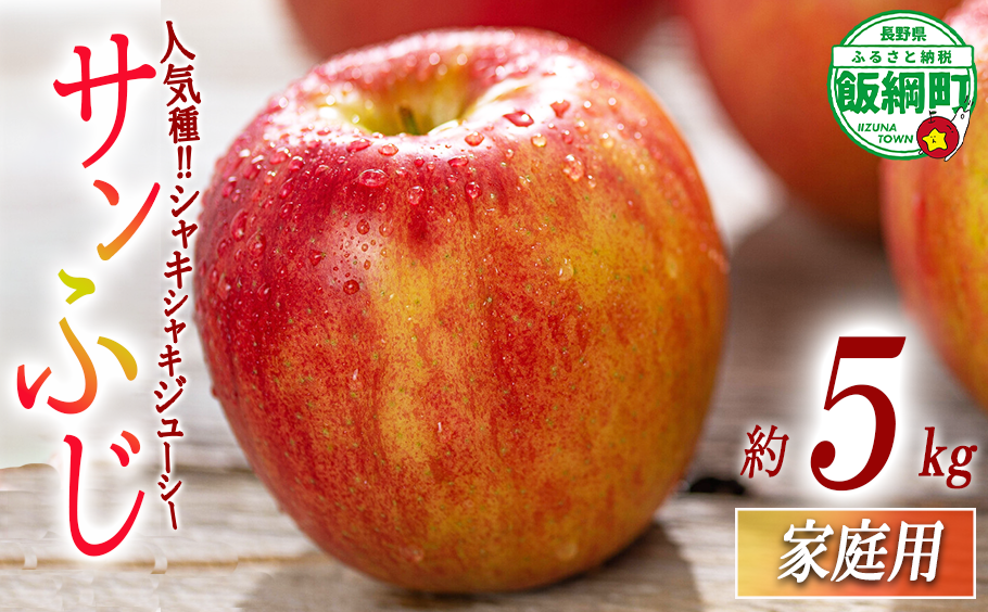 りんご サンふじ 家庭用 5kg 相澤農園 2025年11月中旬頃から2026年2月上旬頃まで順次発送予定 沖縄県への配送不可 令和7年度収穫分 長野県 飯綱町 [1856]