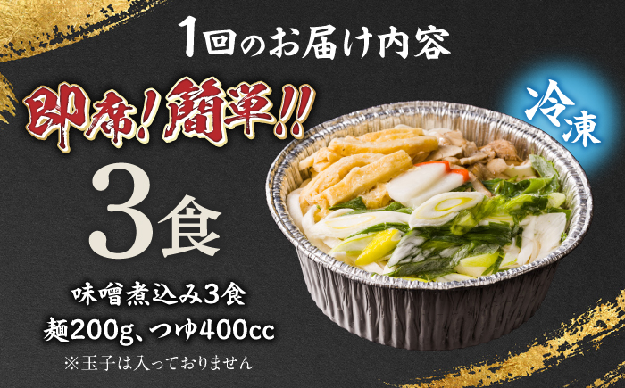 【6回定期便】岐阜の味 田毎の味噌煮込みうどんセット 即席 カンタン 麺　岐阜市 / ラボレムス [ANFP009]
