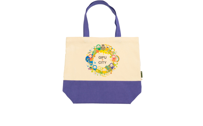 のこり染 トートバッグ大（GIFU CITY）ブルーベリー キャンバス シンプル 通勤 通学  岐阜市 / 和光会グループ [ANHA018]