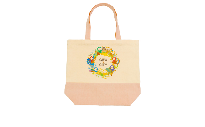 のこり染 トートバッグ大（GIFU CITY）さくら キャンバス シンプル 通勤 通学  岐阜市 / 和光会グループ [ANHA020]
