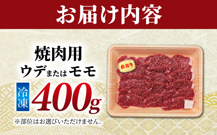 飛騨牛 うまさ広がる赤身焼肉用 ウデ又はモモ400g （冷凍） 牛肉 肉 ブランド肉 岐阜市 / 羊Diningひとみしり [ANIF002]