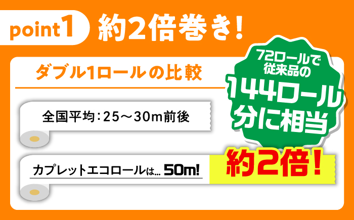 【3回定期便】 (2カ月に1回) トイレットペーパー 72ロール 2倍巻き 【ダブル】 北海道・沖縄県・離島への配送不可 日用品 生活用品 エコ 岐阜市 / 河村製紙 [ANBJ042]