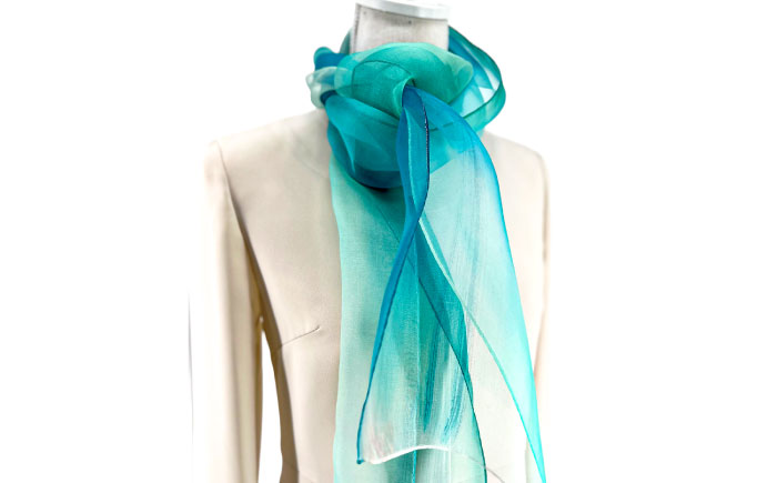 美濃友禅　【シルクスカーフ】　NAOE KAWAMURA ー悠久ー 岐阜市 / 河村尚江デザイン事務所 [ANDE009]