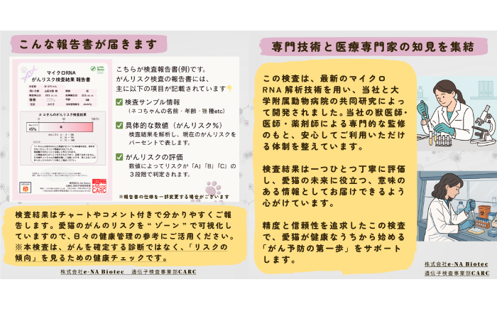 ネコ がんリスク検査【大切な家族のために】 ペット 検査キット 早期発見 岐阜市 / 株式会社e-NA Biotec [ANHE001]