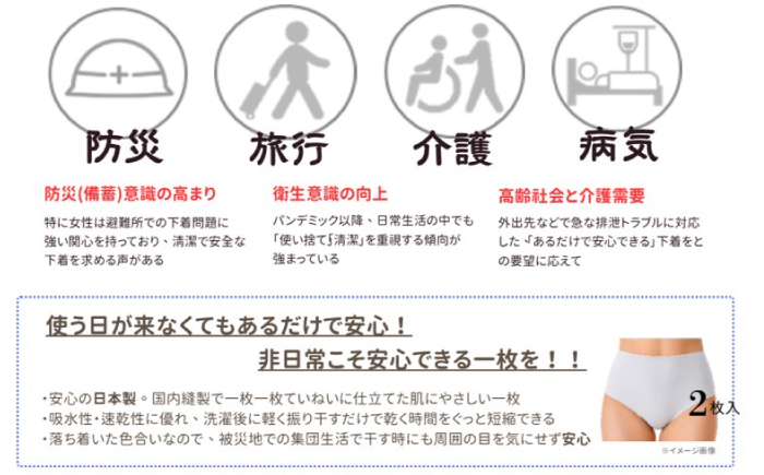 さらっと備パンツ【レディース用 サイズ：Ｌ】 防災 災害 防災グッツ ショーツ 岐阜市 /ビック宮田 [ANEA011]