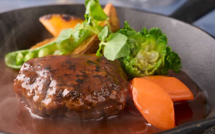 飛騨牛入り煮込みハンバーグ6個 牛肉 簡単調理 国産 岐阜市 / だるまミート [ANBE028]