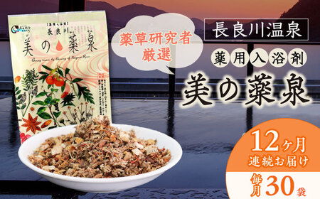 【12回定期便】入浴剤 薬用 30袋 医薬部外品 美の薬泉 天然 美容 お風呂 バスタイム 岐阜市/岐阜長良川温泉旅館協同組合 [ANAF013]