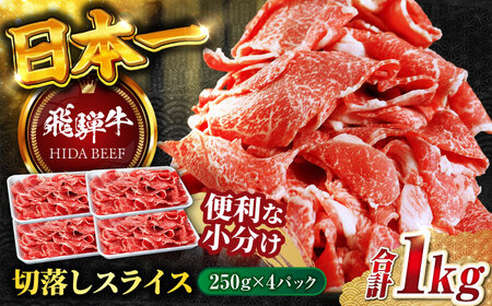 飛騨牛切り落とし　1kg（250ｇ×4P）すき焼き 焼肉 小分け 岐阜市/丸福商店 [ANBO005]
