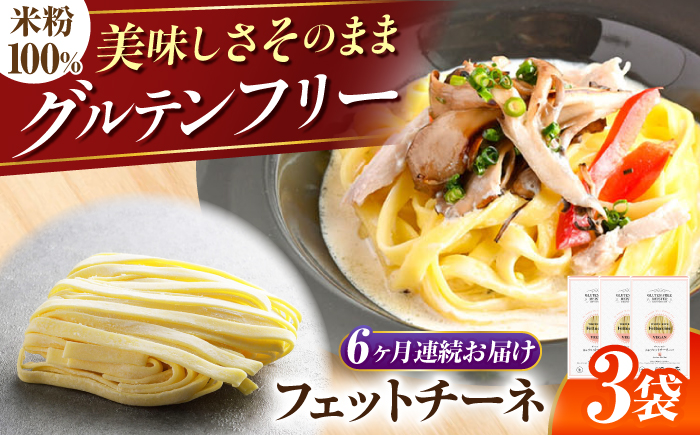 【6回定期便】 【グルテンフリー】 モチモチ平打ち麺！ 米粉フェットチーネ グルテンフリー 米粉 パスタ 岐阜市 / 小林生麺 [ANGM027]