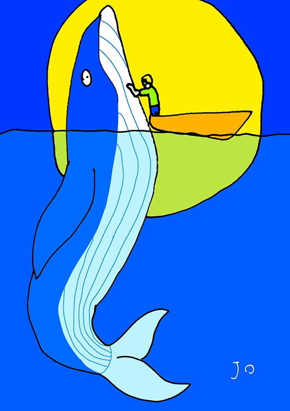 絵画『くじらにタッチしたいなぁ』大サイズ