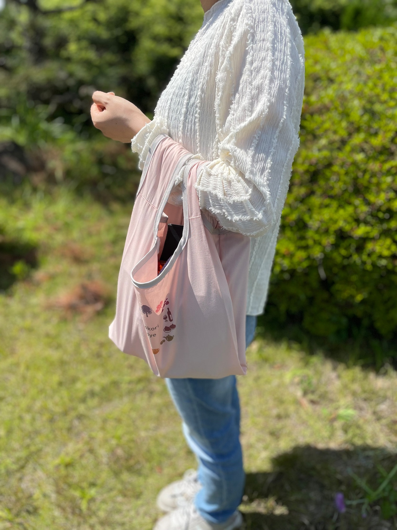 【のこり染】マイリトルバッグ　あずき