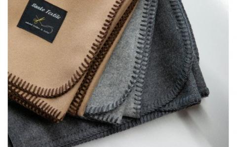 高級ラムウールブランケット　グレー グレー