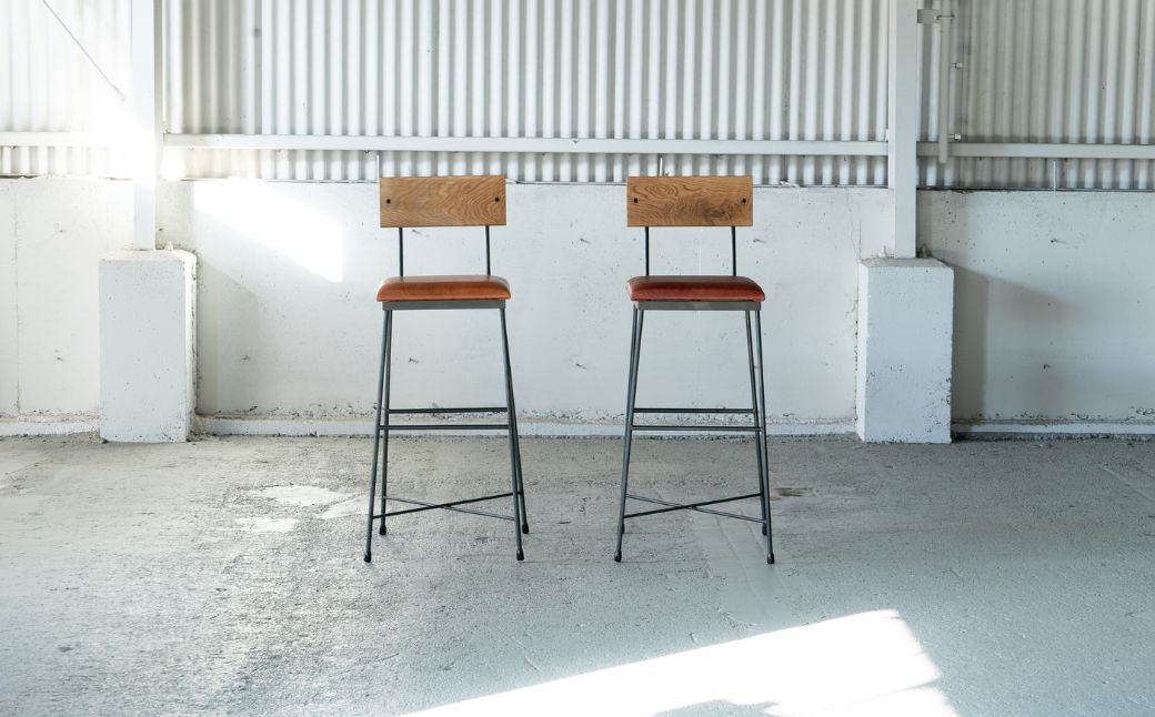 SK COUNTER CHAIR -本革- ダークブラウン 椅子 ダークブラウン