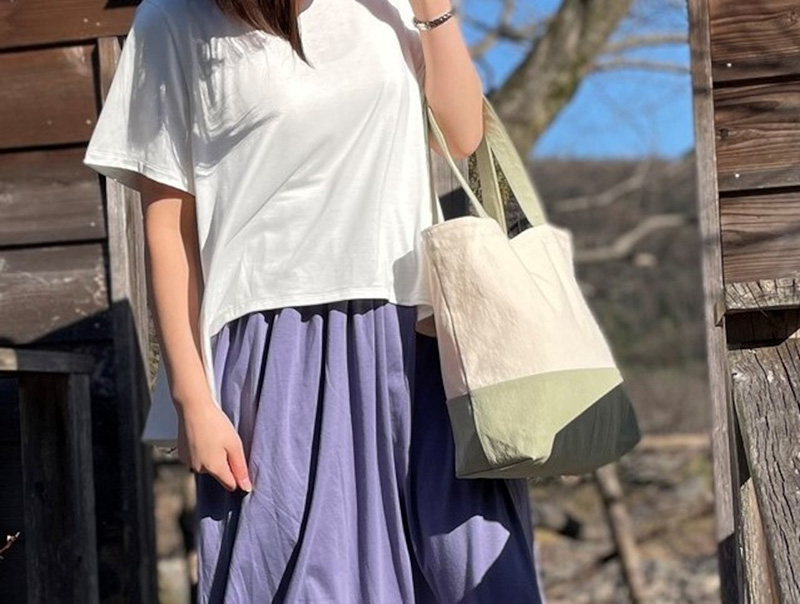 【のこり染】トートバッグ大　さくら