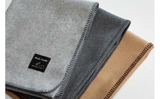 高級ラムウールブランケット　ライトグレー ライトグレー