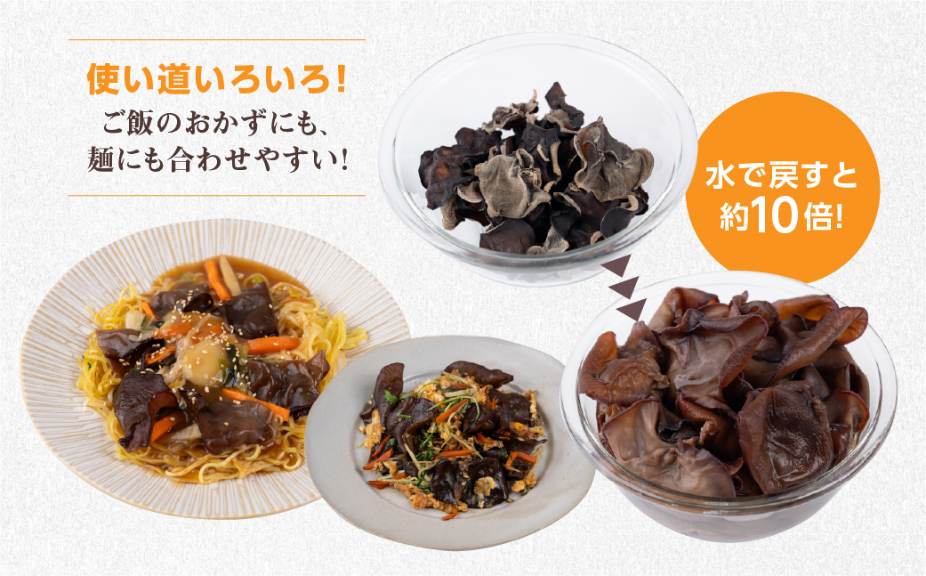 先行予約受付中 ＼ぷりっと、こりっと／超希少 乾燥きくらげ 黒 国産 100g 20g × 5袋 個包装 小分け きくらげ キクラゲ 木耳 乾燥 きのこ キノコ 保存 便利 産地直送 産直 野菜 農薬不使用 7000円 7千円 ベジファームおおがき ゼロックス 岐阜県 大垣市