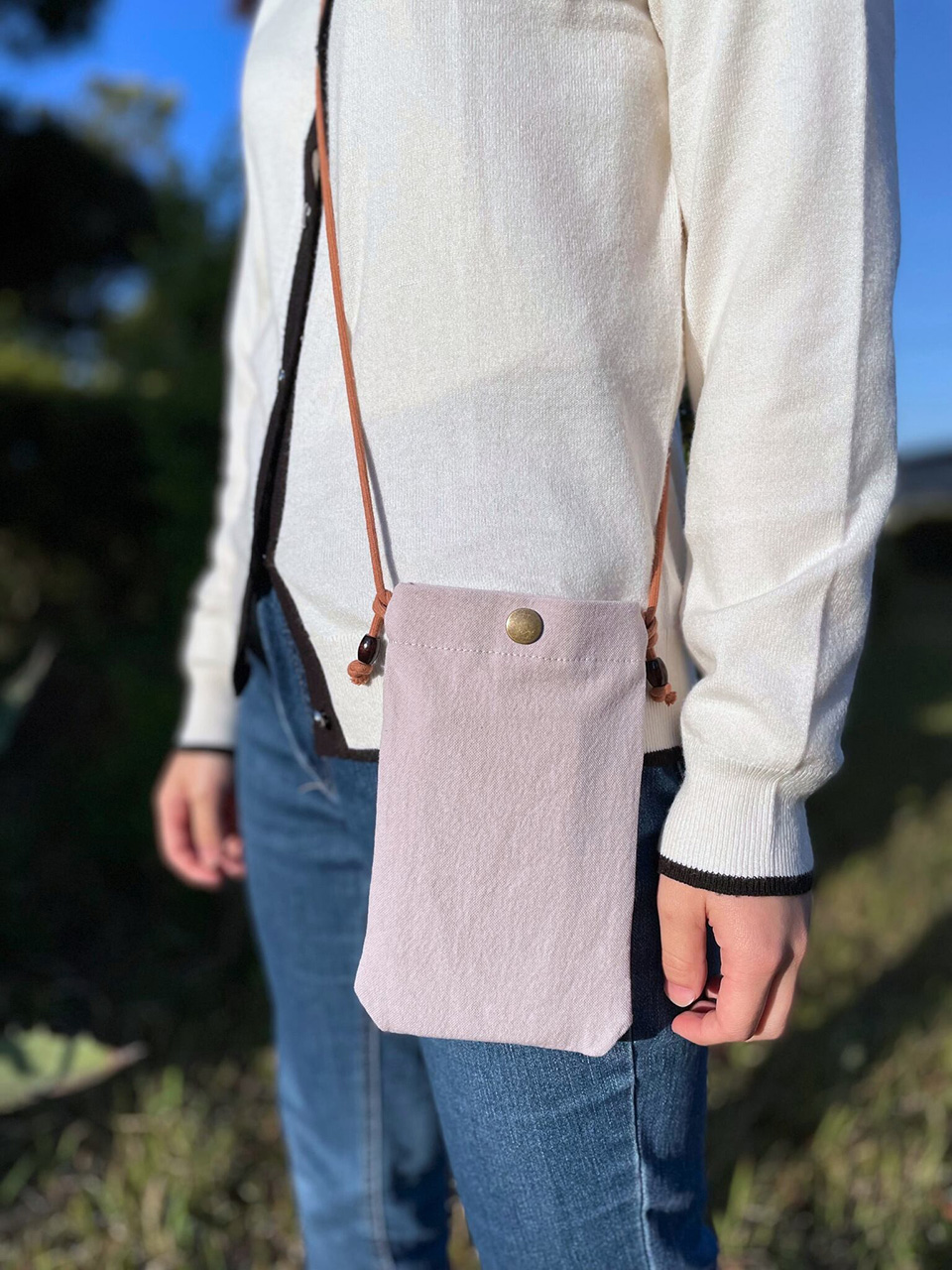 【のこり染】スマホショルダー　さくら