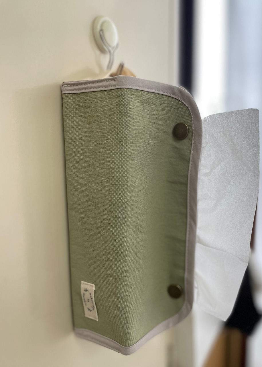 【のこり染】ティッシュボックスカバー　ワイン