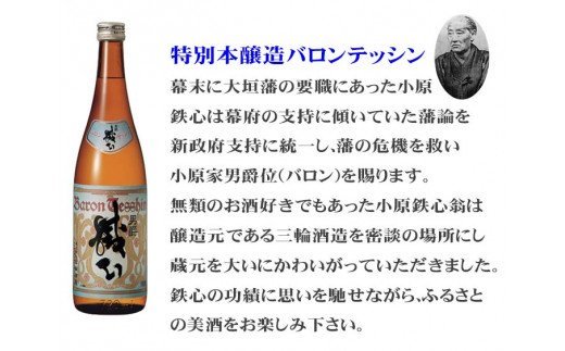 大垣むすびの地　こだわりの地酒セット　720ml×3本（俳句ラベル・船町港・バロンテッシン）