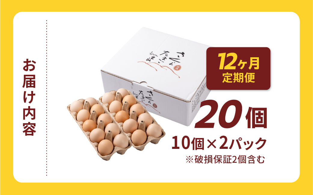 【定期便12ヶ月】20個 新鮮 特選 さくらたまご 20個 12ヶ月 パック数 回数 12回 新鮮な卵 (発送当日・または前日に採れた卵) 安心 安全 対応 破損 割れ保障 保証付 安心対応 サポート 里山 たまご タマゴ 卵 玉子 にわとり ニワトリ 鶏 産直 産地直送 国産 高評価 高レビュー 松島飼料店 岐阜県 大垣市 20個×12回