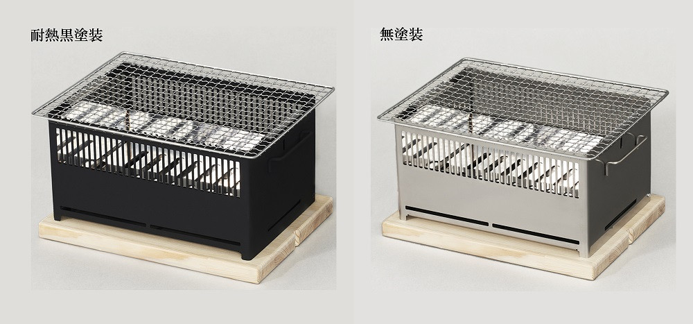 【Hot Camp】＋Base基本セット (炭火串焼き・網焼き器) 耐熱黒塗装タイプ
