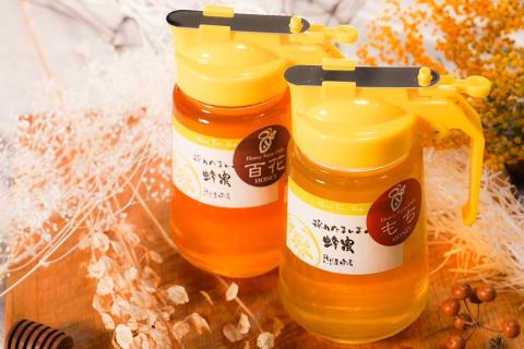 はちみつ食べ比べセット４５０ｇパッカー容器（くろがねもち蜂蜜・百花蜂蜜）