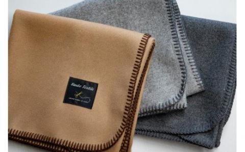 高級ラムウールブランケット　グレー グレー