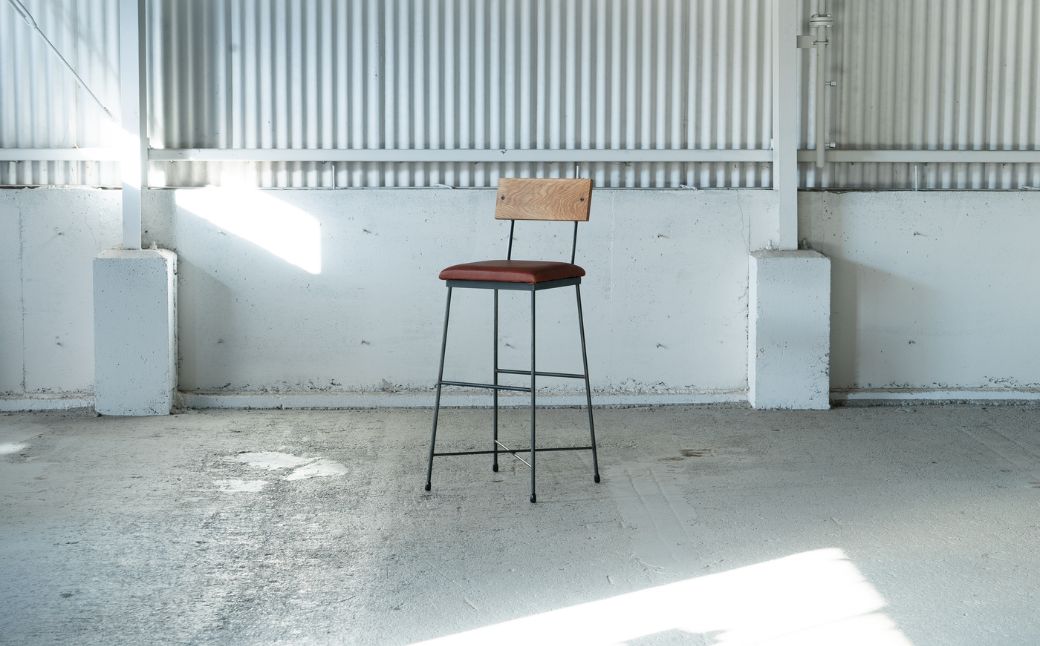 SK COUNTER CHAIR -本革- ダークブラウン 椅子 ダークブラウン