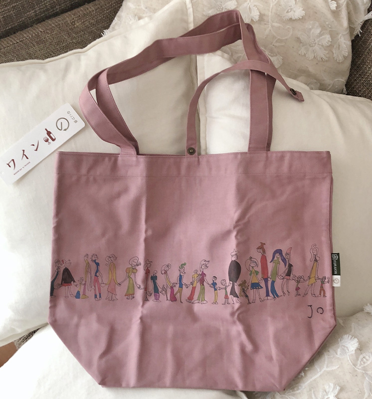 のこり染め　エコバック（Jo's worldコラボ）　ワイン