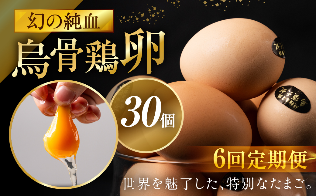 【6ヶ月定期便】＼最高級たまご／烏骨鶏卵 モールド 30個セット 30個×6回