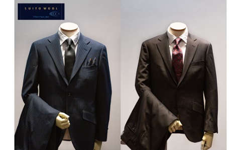 オーダースーツ 2着 仕立券 高級服地＜SUITO WOOL＞使用