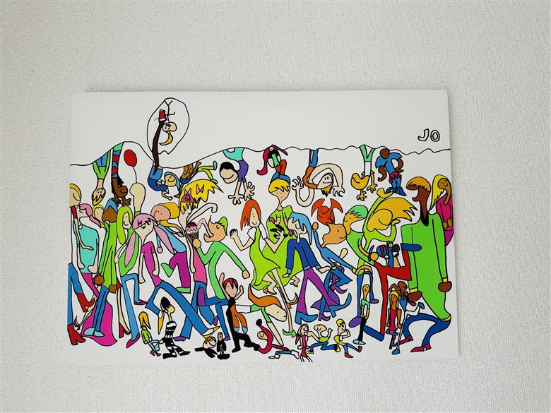 絵画『みんなです（白バージョン）』