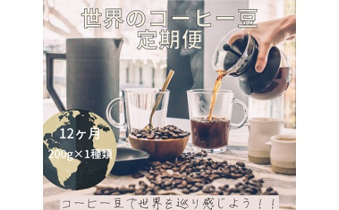 [コーヒー豆定期便12か月]『焙煎幸房“そら"』世界を旅するコーヒー 浅煎り〜深煎りおまかせコース 200g×1種類