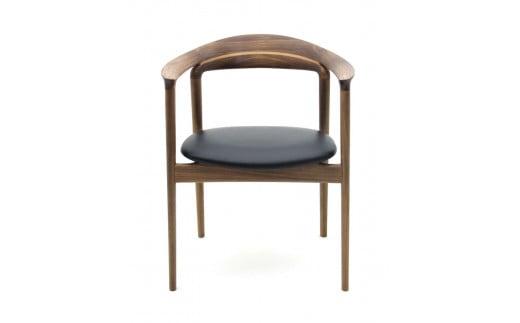 ハヤブサチェア WN／本革ブラックダイニングチェア 飛騨の家具 飛騨家具 木馬舎 AY001