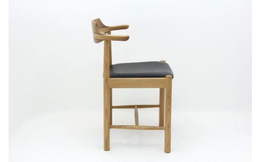 シズクルチェア OAK／本革ブラックダイニングチェア 飛騨の家具 飛騨家具 木馬舎 AY038