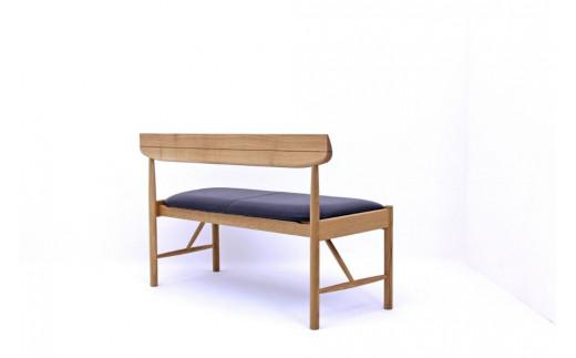 シズクルベンチ1200 OAK／本革ブラックダイニングチェア 飛騨の家具 飛騨家具 木馬舎 AY040