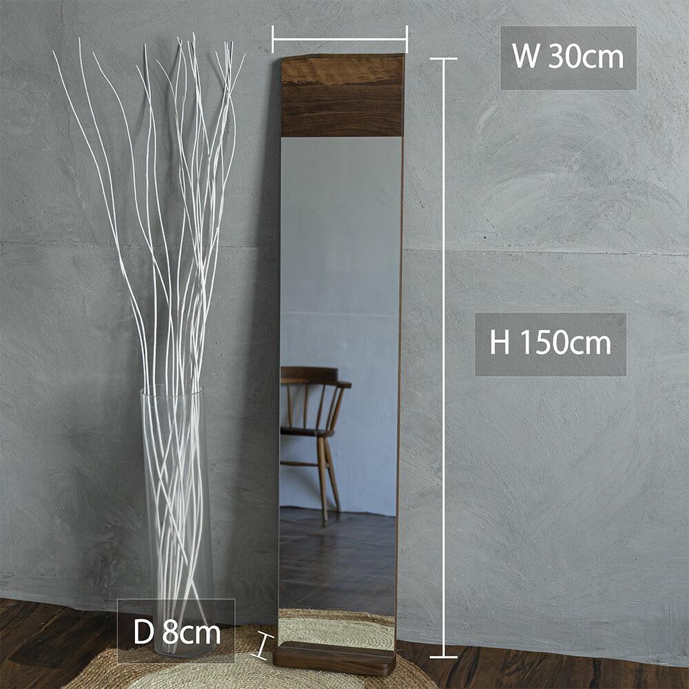TaKuMi Craft ウォールミラー Lサイズ | ブラックウォールナット 鏡 壁掛け鏡 無垢材 天然木 木製 飛騨高山 匠館 BL014