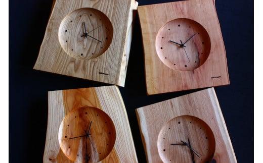 【nokutare】 壁掛け時計 耳付き 小 時計 フック付き 電池付き 木製 木目 広葉樹 サクラ クリ 天然木 時計 飛騨高山 ノクターレ CB034