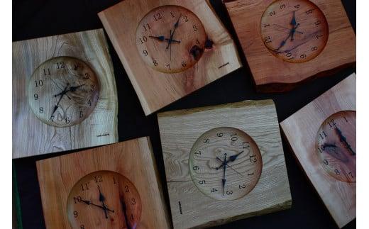 【nokutare】 壁掛け時計 耳付き 大 時計 フック付き 電池付き 木製 木目 広葉樹 サクラ クリ 天然木 時計 飛騨高山 ノクターレ CB037
