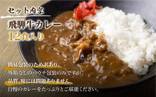 【期間限定】【3月開始】飛騨牛カレー 36袋(12袋x3回) 定期便 3回【3月・6月・9月】| 訳あり 飛騨牛 肉 牛 カレー ビーフカレー 簡易包装 レトルトカレー ご当地カレー 人気 おすすめ ふるさと清見21 DC105