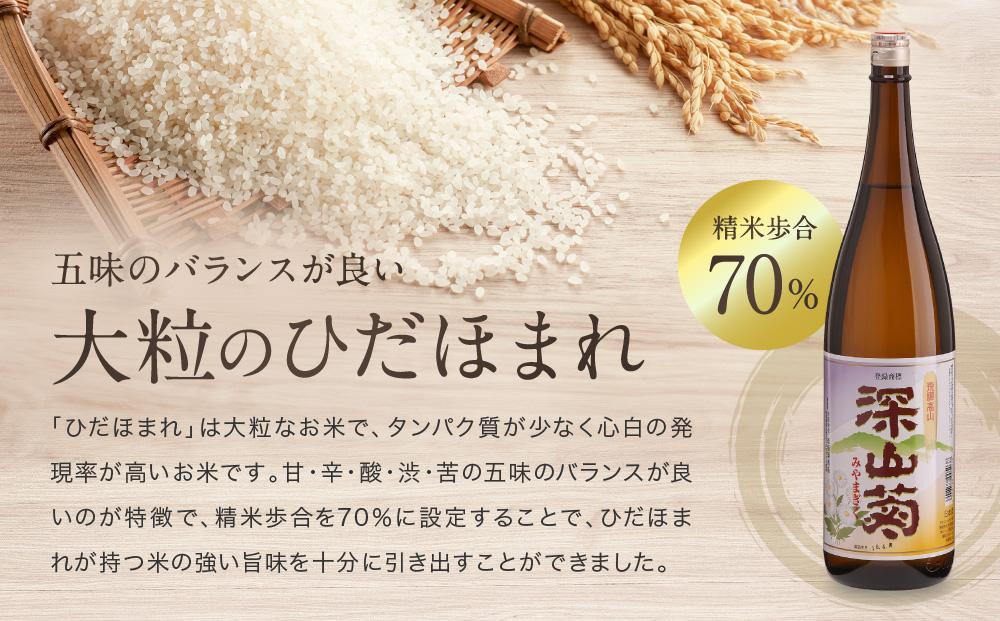 【12月配送】深山菊1800ml×5本 ｜年内発送 日本酒 やや辛口 燗酒 濃醇 普通酒  飛騨 舩坂酒造 FB049VC12