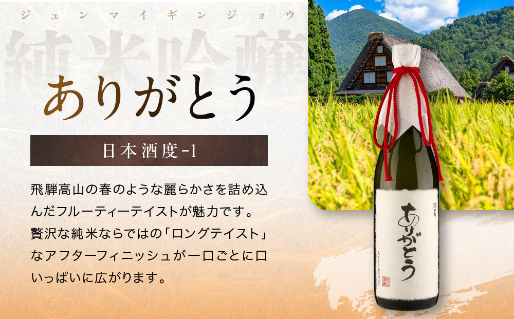 「ありがとう」を伝える純米吟醸酒（純米吟醸深山菊特別ラベル）| 特別な人に贈るありがとうラベル 謝礼 お祝い イベント 日本酒 酒 飛騨高山 有限会社舩坂酒造店 FB059VC13