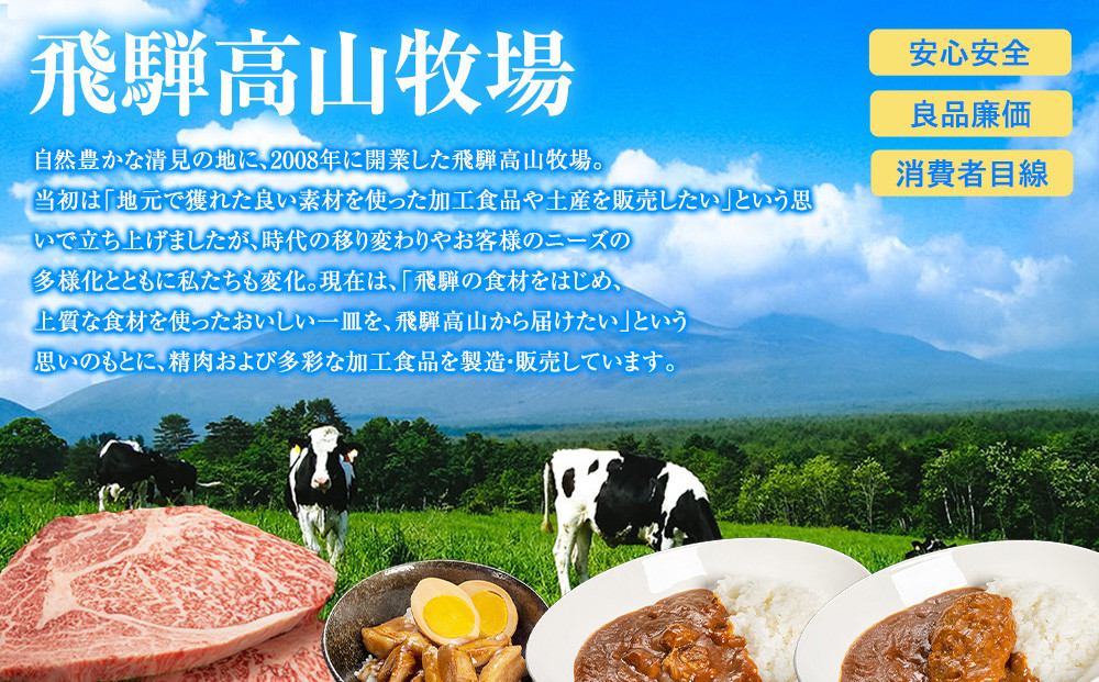 飛騨牛ビーフカレー  180ｇ×6袋 | 飛騨牛 肉 牛 人気 おすすめ レトルト 長期保存 常温保存 防災 加工品 便利 お手軽 個包装 飛騨高山牧場 HG011